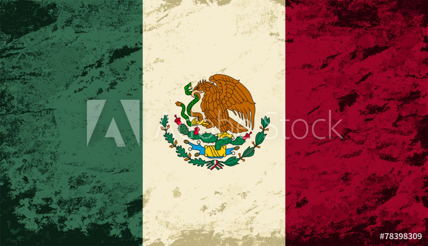 Image de Mexican flag Grunge background Vector illustration